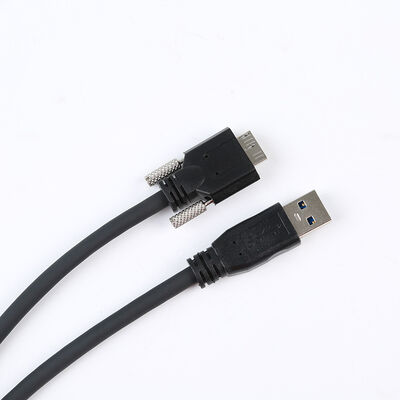 USB 3.0 Industrial Vision High-Flex Drag Chain Cable – Type-A to Micro-B with Screw Lock