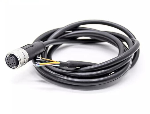 D Code 4 Pin Shreaded Angle Female M12 Connector PUR Industry
