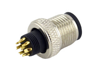 ip67 waterproof connector M8 M12 circular Male Female 3 4 5 pin straight front Panel mount solder connector