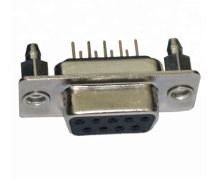 Conector fêmea secundário do Pin D do soquete 9 do DP, sub elétrico 9 Pin Male Connector de 90 graus D